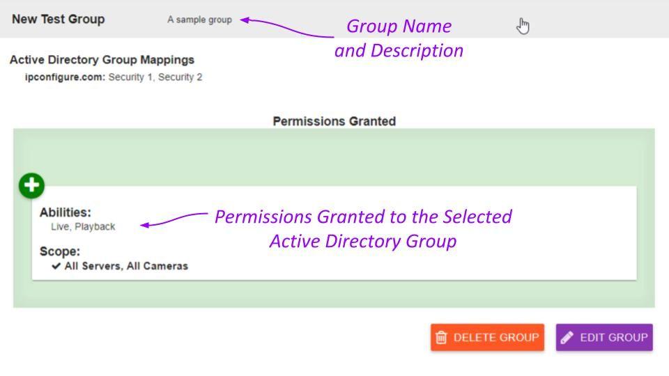 Orchid Fusion VMS Administrator Guide v2.4.0 100 Example of a completed Permission Group for Active Directory Add an All APPs Permission Group Beginning with version 2.4.0, Orchid Fusion VMS supports the APPs feature.
