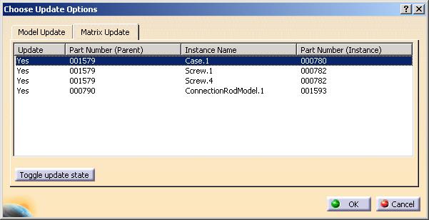 To enable this function the administrator has to set the CATIA V5 environment CMI_ENABLE_CMIUPDATEPARTCMD=ON. This function updates all modified CATPart files in Teamcenter.