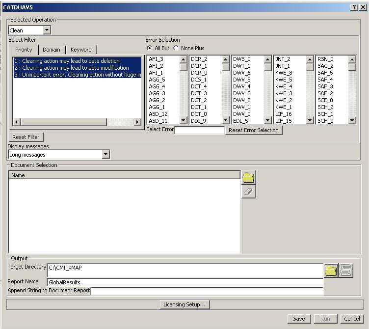 Figure 127: CATDUAV5 parameter dialog The configuration file CMI_CATDUAV5.xml must be available on every client.