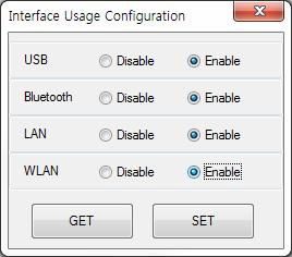 3-5 Interface Usage Configuration 1) GET Obtain Interface usage settings information of connected to a B-gate and show The interface button disabled is