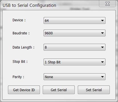 3-6 Serial Configuration 1) Get Device ID Obtain ID of USB to Serial Device connected to a B-gate and show.