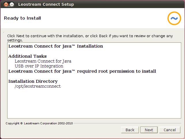 Installation Guide 14. The installer displays the progress of the installation. If you are installing the USB over IP feature, the installer appears to pause halfway through the installation.