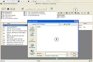 4. The template can now be used on the other computer. Note: The figure above shows only the import part of the export and import procedure.