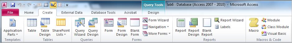 Database Design Lab: MS Access Queries 1. Download lab6.accdb and rename it to lab7.
