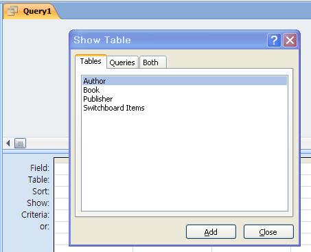 a) Open lab6.accdb. b) Click the Query Design icon in the Create tab of the Ribbon.