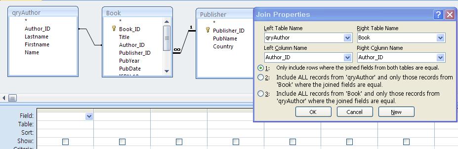 f) View the query in the Datasheet view for validation and save the query as qryauthor. 3. Create a multi-table query named qrybook. a) Click the Query Design icon in the Create tab of the Ribbon.