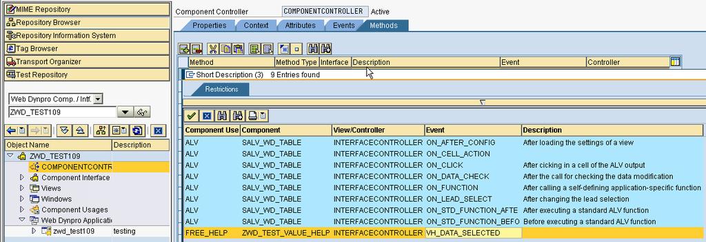 Step 13: In the methods tab of the component controller