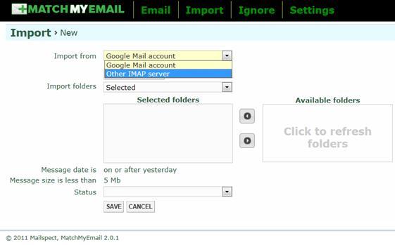 5.13. Non-Google and Other IMAP Server or Service Email Imports.