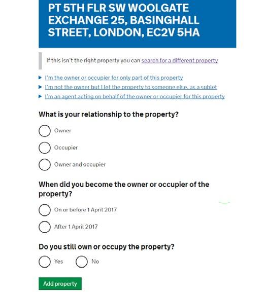 Step 25 You will be notified that you are adding the property to your business s customer record and asked to answer 3 questions.