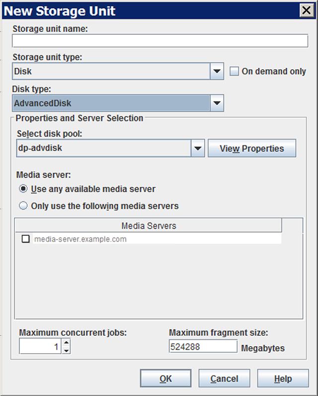 Configuring an AdvancedDisk storage unit 43 To configure a storage unit from the Actions menu 1 In the NetBackup Administration Console, in the left pane, select NetBackup Management > Storage >
