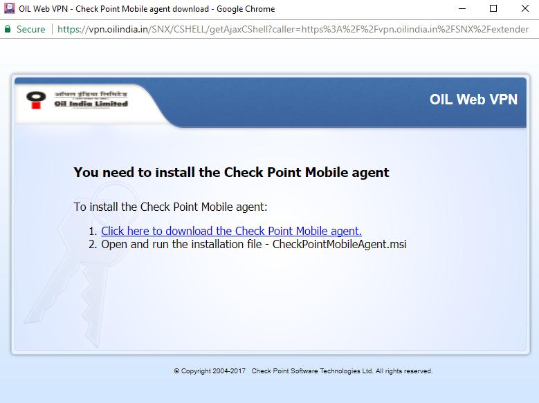 Download and install the Check Point Mobile agent.