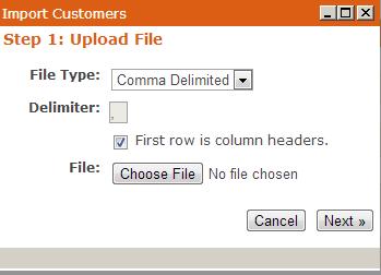 Customers Page Import Button This allows you to import a list of customers into SmartPay from a CSV file. When you select import, the window below will appear.