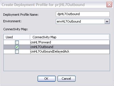 WorkingWith the Standard Inbound and Outbound Sample Projects (V2.x) 2 3 4 5 6 For the Deployment Profile Name, enter dphl7outbound. For the Environment, select envhl7outbound.