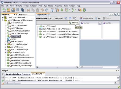 WorkingWith the Schematron HL7V3 Sample Project The Automap Results dialog box appears. 3 4 5 6 7 Click Close. On the NetBeans toolbar, click Save All. On the Deployment Editor toolbar, click Build.