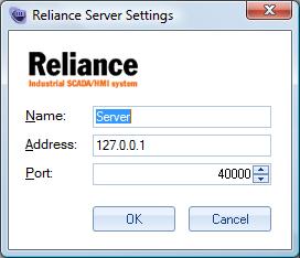 Monitoring Client Reliance OPC Server - Reliance Server Settings After adding the new server, a new tab bearing the server's name in the header is added to the main part of the window.