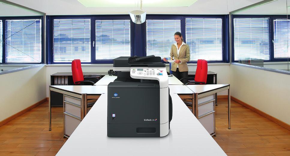 bizhub C25, office system The colour all-in-one for all-round administration No matter which trade or industry, similar needs unite back offices in different environments: Whether order processing,