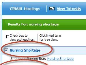 Using CINAHL Headings Nursing Shortage, is a good option.