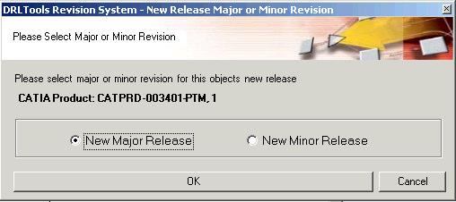 Creating a New Release A Revision is performed on a Drawing when the geometry changes. - On the Release screen ensure the New Release operation is performed and press OK.