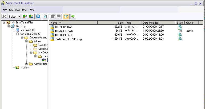 SmarTeam File Explorer The SmarTeam File Explorer provides browsing and deleting