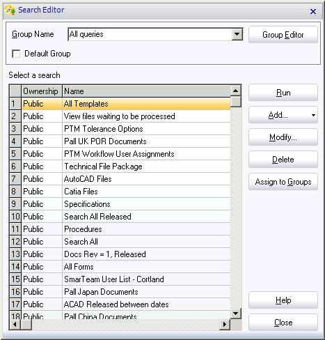 attributes. - From the SmarTeam menu in AutoCAD select Find Find Object.