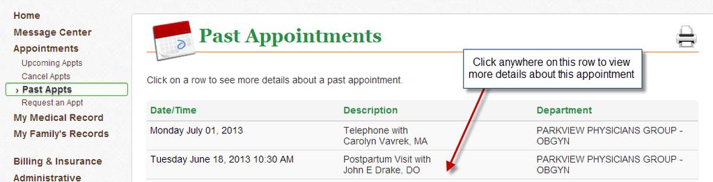 appointments View your After Visit Summary