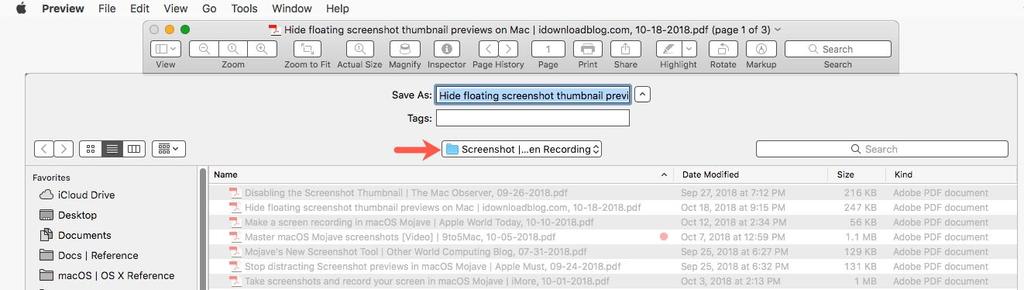 Note: You can control the size of the Recent Items list in a setting under System Preferences > General: Finder Window of Selected Folder (With the File Highlighted) This setting is located near the