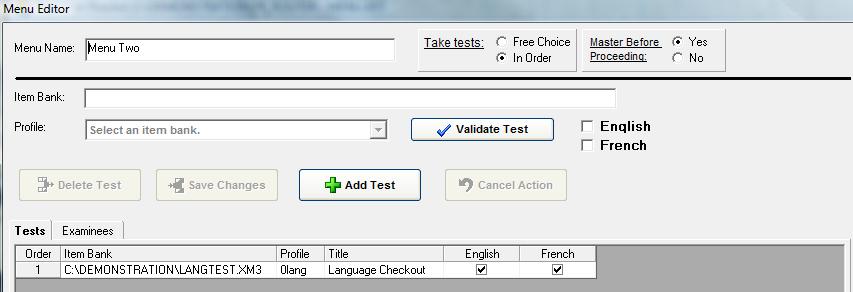 If the attached bank is multi-lingual select one or both of the languages. You must select at least one.