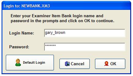 If the bank is protected with a login password you will need to enter the information before proceeding.