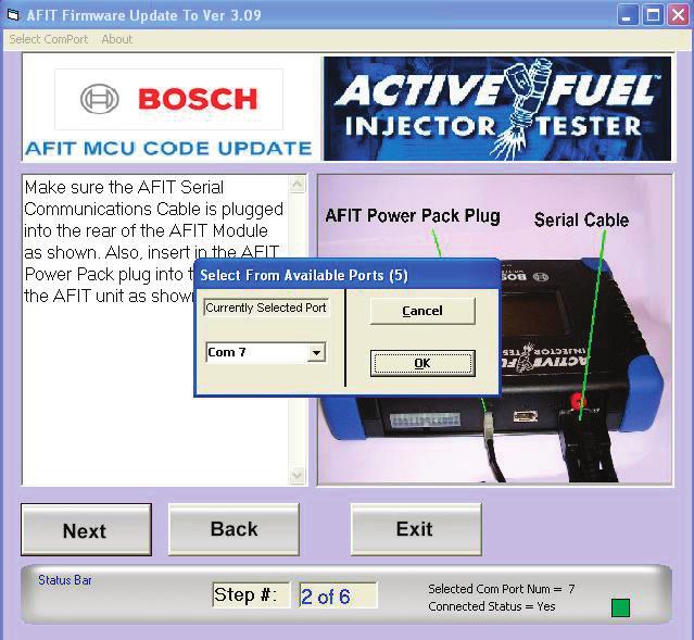 Choosing an Available Com Port 1. On the Upgrade Utility s menu bar, click Select ComPort. This displays the Select From Available Ports dialog box. 2.