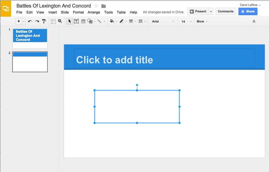Items Onto Slides: You can insert the following onto slides: text and text boxes images videos Word Art shapes and lines tables You can see the different insert choices you have by using the drop