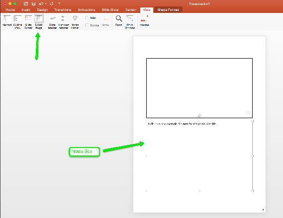 Slide Sorter Notes The Notes Page allows for you to add notes to any particular slide you want. This comes in handy to where you are visually able to see slide notes while giving your presentation.