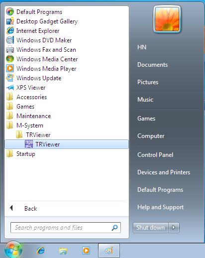 3. OPERATION 3.1 START UP & EXIT 3.1.1 HOW TO START UP Start the TR Viewer in the Start menu or Start screen, and then the TRViewer window shown in the figure below will appear. [ Windows 7 ] Click 3.