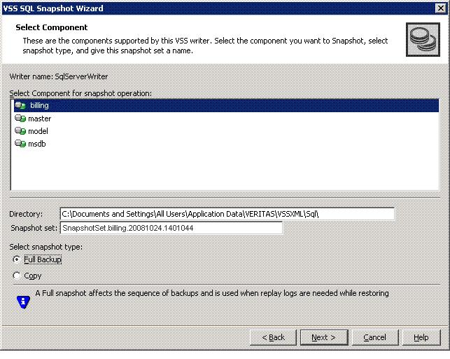Scheduling or creating an individual snapshot set for SQL Server Scheduling a new