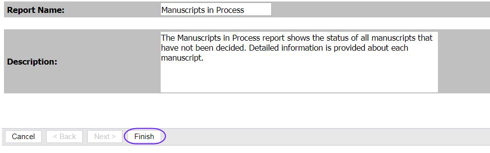 Clarivate Analytics ScholarOne Manuscripts COGNOS Reports User Guide Page 15 TOP FIVE STANDARD REPORTS The following examples are standard