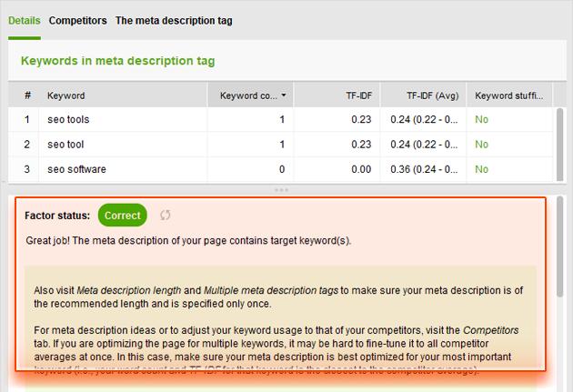 Tip: Use tailor-made advice on writing meta descriptions.