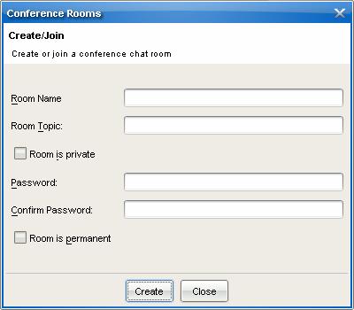 Anybody wishing to join the conference room will need to supply the same password, so choose something that is easy to remember and do not use your login password.