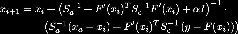 Retrieval for large-scale inverse problems Truncated Quasi-Newton / Conjugate Gradients Evaluation of Levenberg-Marquardt step: Use