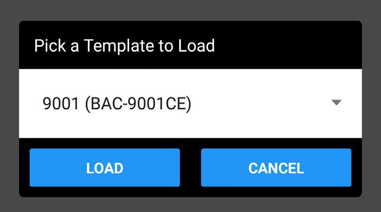 5. Complete steps 2 through 4 above to modify the parameters in other sections. Additional configuration options are to load a saved template or use the increment function.