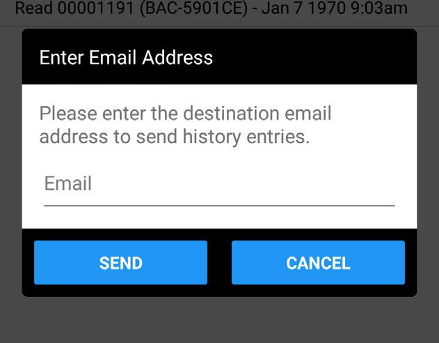 Touch Email History 85. 85 2. Touch the Email field 86 and enter the email address. 3.