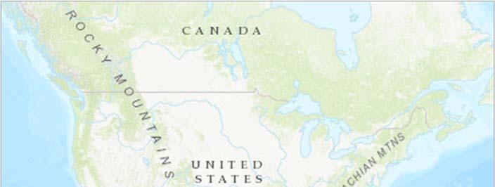 Your map's appearance varies based on your account or organizational settings and your browser window size. It may show the United States (like in the example image), the world, or another extent.