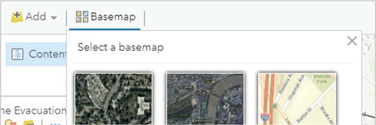 Note: Some ArcGIS organizations may have different default basemaps.