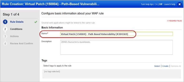 To do that, select the WAS module, go to Web Applications > Detections,
