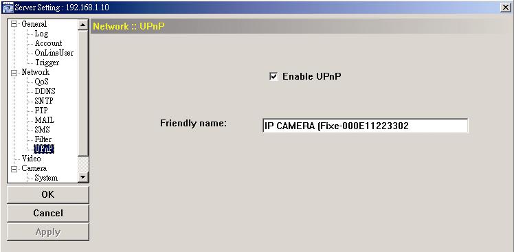 4.2.7 Filter Choose to permit or block the IP address(es) which can access this camera. Function Error Login Count Error Lock Time Echo Request Filter Apply Set the maximum count for login failure.