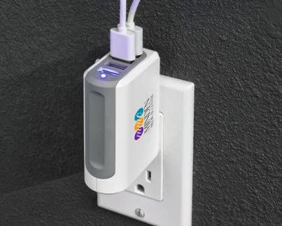 adapter - wall 11 AD714 UL Listed 4.8A wall charging adapter with four USB ports. Enjoy the convenience of charging up to 4 devices at once. Output max: 5V/4.8A, 1 USB port @ 2.