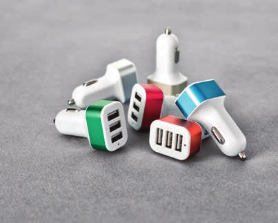 100 250 500 (4C) $17.90 $15.90 $15.50 $14.90 AC893 Three port 2.4A car charger. Add some color in your car.