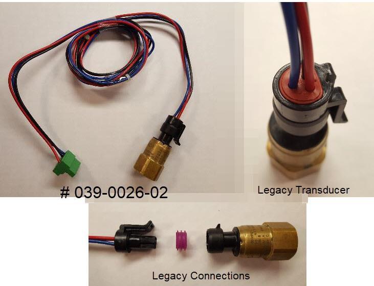 Figure 15 Part # 039-0026-06 New pressure transducer and connection cable Figure 16 Part # 039-0026-02 Legacy pressure transducer and cables.