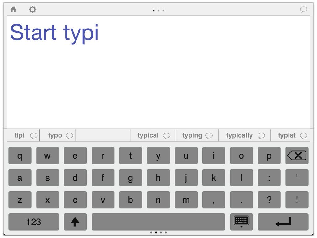 open with a QWERTY keyboard that can be used to start typing.