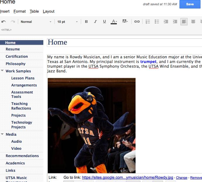 Creating a Google Sites Electronic Portfolio Page 14 of 14 Click the Browse button to locate the photo file on your computer.