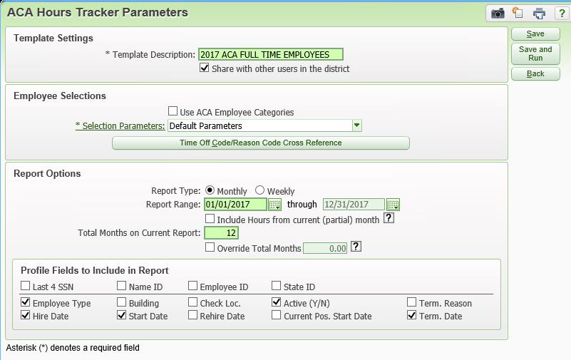 Identifying Full Time Employees and Creating a Work File As a starting point, you can use the ACA Hours Tracker Parameters utility to identify employees who worked full time, based on their average