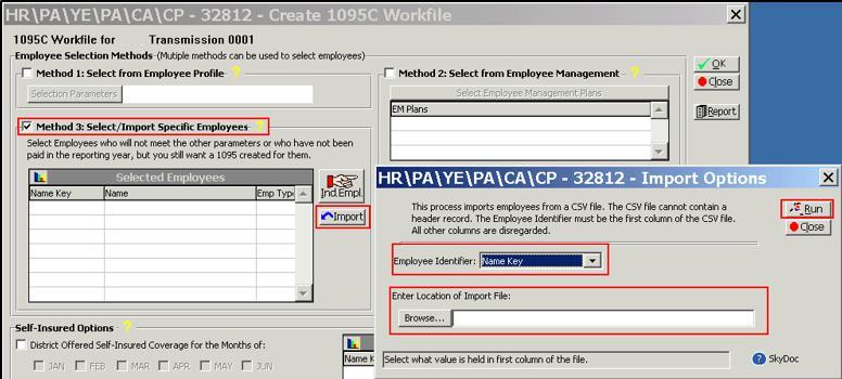 Importing Specific Employees The following steps show you how to import specific employees.